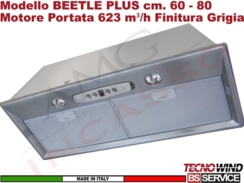 Cappa Gruppo Incasso 80 Dentro Pensile BEETLE PLUS K118R0120 Motore 623 m³/h