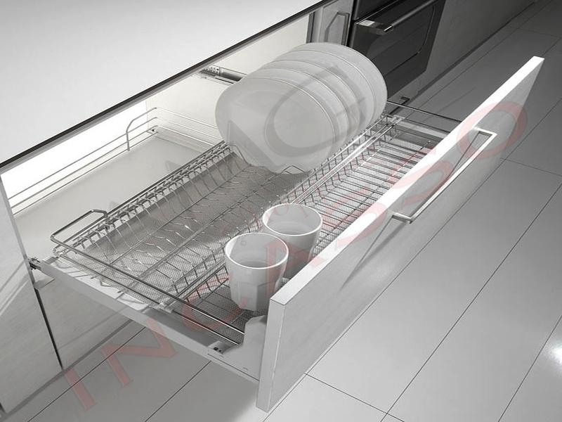 T76 Scolapiatti Inox 56 cm - Per Modulo 60 con Molle