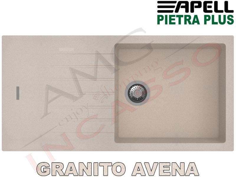 Lavello Cucina New Pietra Plus 1 Vasca cm.100X50 Fragranite Avena
