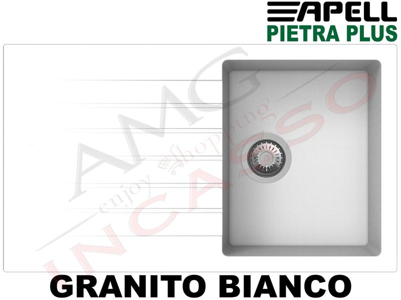 Lavello Incasso Apell-Fhuller PTPL861GW 86X50 1 Vasca + Gocciol. Granito Bianco