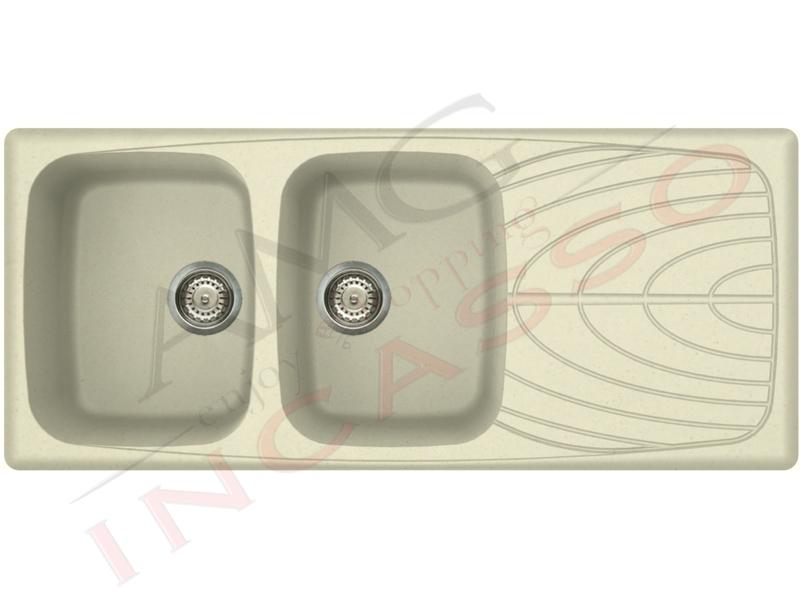 Elleci Lavello Elleci LGL50062 LIVING 500 116X50 2 Vasche Granitek® G62 Bianco antico 