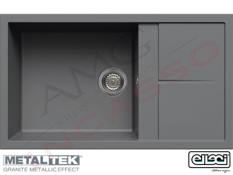 Lavello Elleci Unico 410 LMU41073 86X50 1 Vasca + G. Granitek Metal® 73 Titanium
