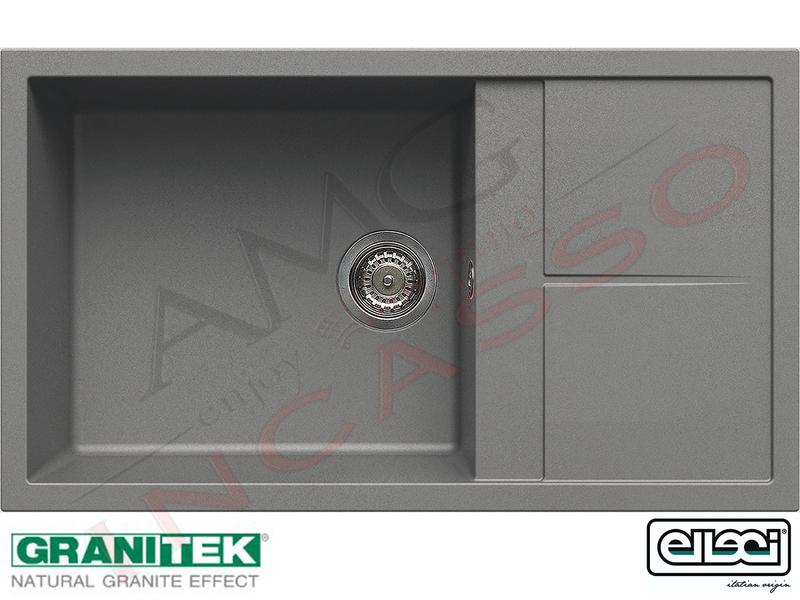 Lavello Elleci Unico 410 LGU41048 86X50 1 Vasca + G. Granitek® 48 Grigio Cemento
