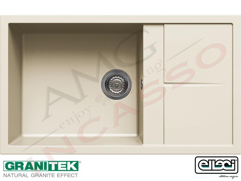 Lavello Elleci Unico 410 LGU41062 86X50 1 Vasca + Go. Granitek® 62 Bianco Antico
