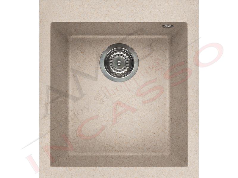 Lavelli Cucina In Resina.Lavello Cucina 1 Vasca Cm 41x50 Quadra Granitek G62 Bianco Antico Amg Incasso Elettrodomestici Da Incasso