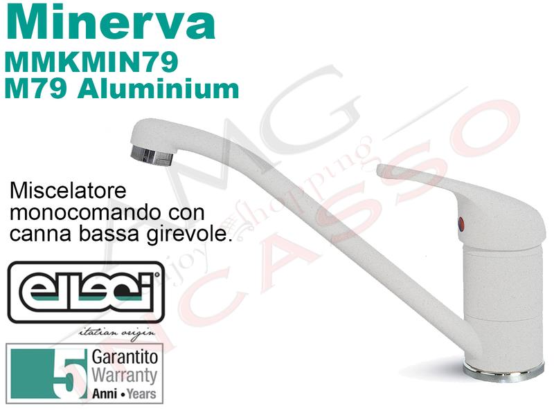 Miscelatore Rubinetto Minerva Canna Bassa Metaltek Aluminium