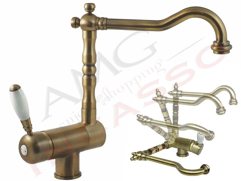 Miscelatore Lavello Cucina Sottofinestra.Miscelatore Crolla 2880 Oa Sottofinestra Rustico Style Ottone Antico Amg Incasso Elettrodomestici Da Incasso