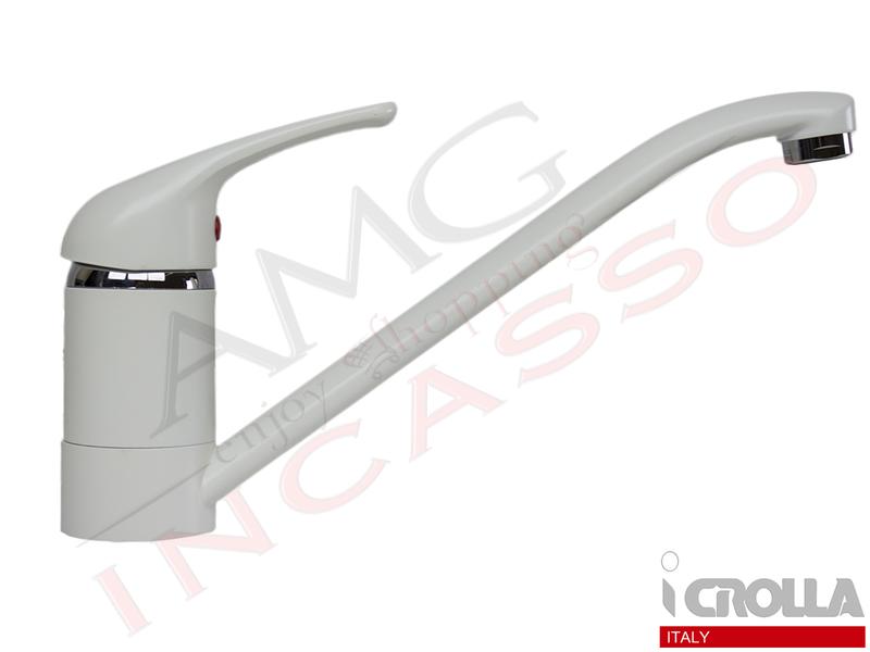 Miscelatore Crolla Perfecta 4070 BI Canna Bassa Girevole Bianco