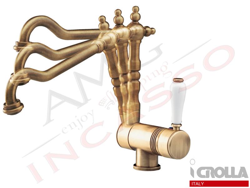 Miscelatore Crolla Oldmix 800 OA Sottofinestra Rustico Ottone Antico