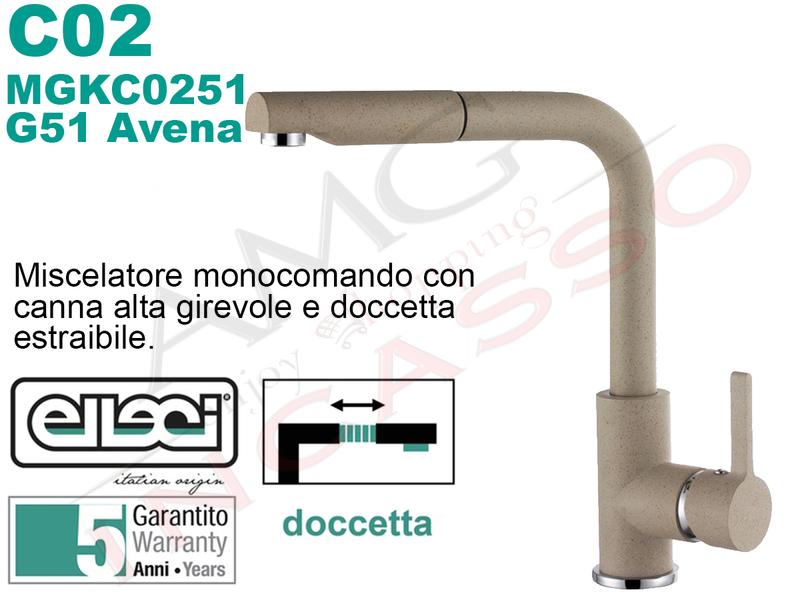 Rubinetto Lavello Con Doccetta.Rubinetto Miscelatore Con Doccetta Estraibile Ebro Avena Amg Incasso Elettrodomestici Da Incasso