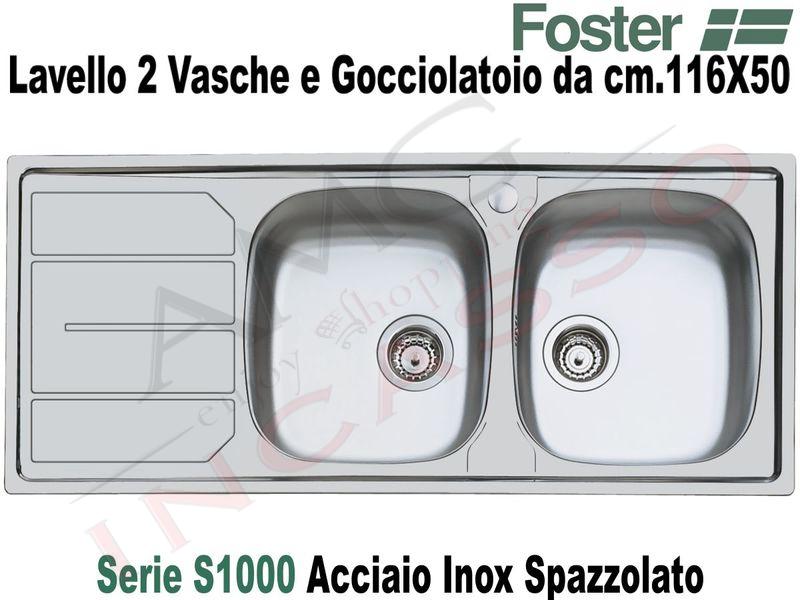 Lavello Cucina In Acciaio Inox.Lavello Cucina S1000 2 Vasche Destre Cm 116x50 Acciaio Inox Amg Incasso Elettrodomestici Da Incasso