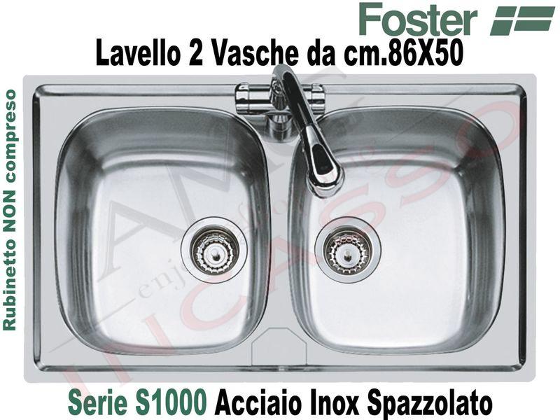 Lavello Cucina Incasso Inox.Lavello Cucina S1000 2 Vasche Cm 86x50 Acciaio Inox Amg Incasso Elettrodomestici Da Incasso