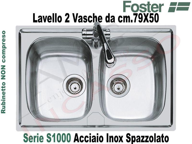 Lavello Cucina 2 Vasche 80 Cm.Lavello Cucina S1000 2 Vasche Cm 79x50 Acciaio Inox Amg Incasso Elettrodomestici Da Incasso
