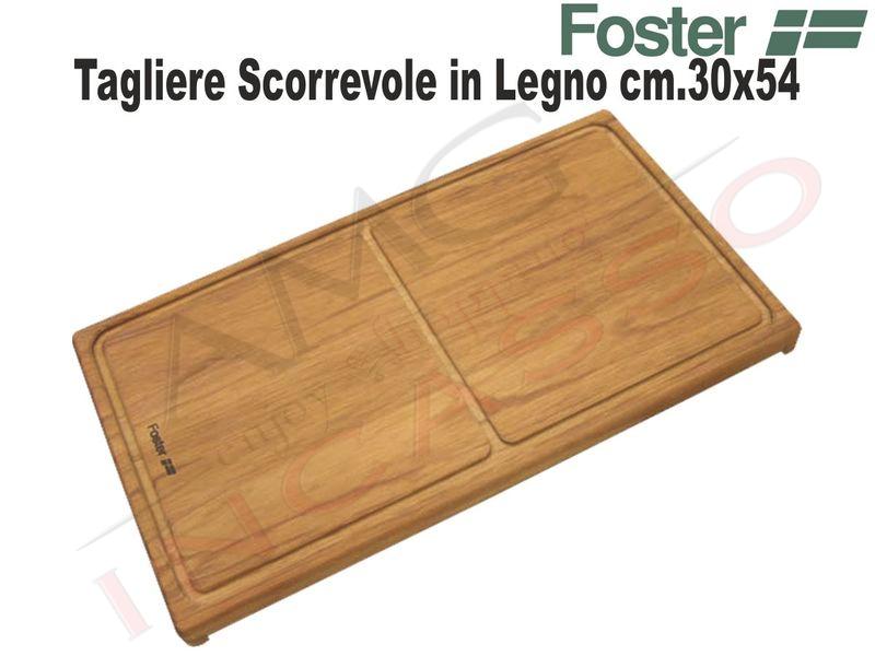 Tagliere Scorrevole Foster in legno Iroko cm.30x54