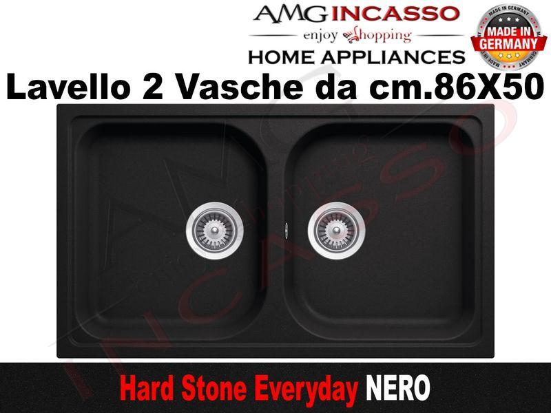 Lavello Da Incasso Cucina Nero.Lavello Cucina Everyday 2 Vasche Cm 86x50 Fragranite Nero Amg Incasso Elettrodomestici Da Incasso