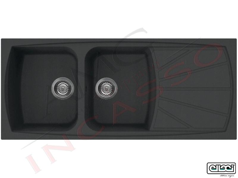 Lavello Elleci Living 500. 116X50 2 Vasche Granitek Classic® G59 Antracite
