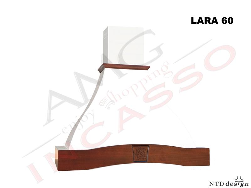 Cappa Parete Rustica 60 Con Trave Legno Massello Frassino Grezzo