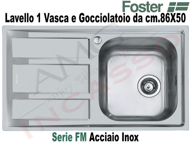 Lavello Cucina 1 Vasca 86x50.Lavello Cucina Fm 1 Vasca Destra Cm 86x50 Acciaio Inox Amg Incasso Elettrodomestici Da Incasso