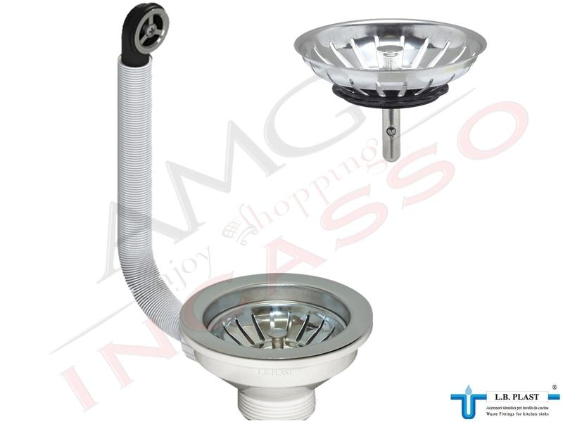 Piletta Basket 3"½ Ø11,4 670-36-R-ELLECI Multi Ray C/Troppo Pieno Tappo Lux Ø 7,9 Inox