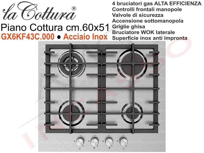 Piano Cottura Pro Line Alta Efficienza cm. 60 Acciaio Inox 4