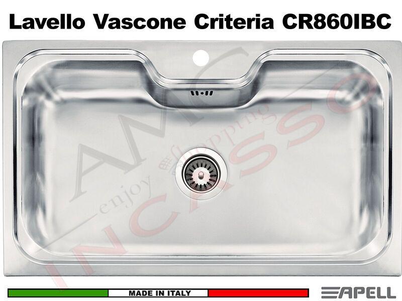 Lavello Cucina Criteria 1 Vasca cm. 86x50 Acciaio Inox