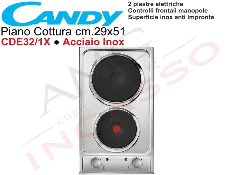 Piano Cottura Cucina Domino 2 Piastre Elettriche cm.30 Acciaio Inox