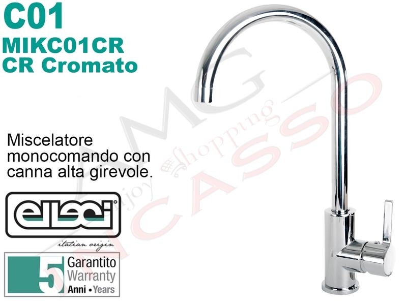 Miscelatore Rubinetto C01 Simeto Canna Alta Cromato