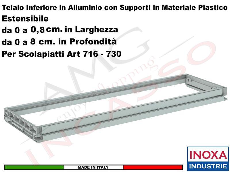 Telaio 60 Inferiore Alluminio INOXA 516I/60AR Scolapiatti Art.716 Ardesia