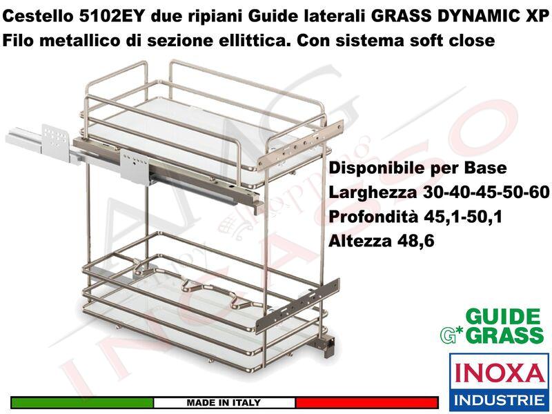 Cesto estraibile sottolavello GL323 fissaggio laterale, da applicare  all'anta SCEGLIERE MISURA