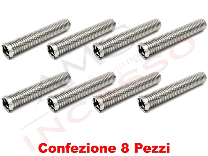 Bussola Ottone Cromato M12x70 per lavelli con spessore da 1 a 5 centimetri Kit  8 Pezzi