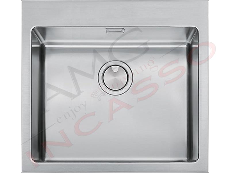 Lavello Cucina Radius R12 1 Vasca cm. 55x51 Acciaio Inox [Doppia Installazione]