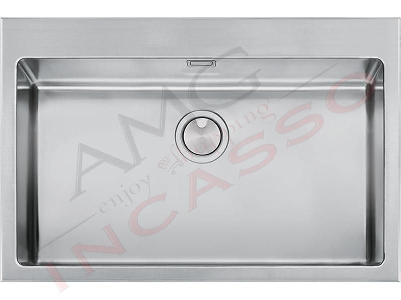 Lavello Cucina Radius R12 1 Vasca cm. 75x51 Acciaio Inox [Doppia Installazione]