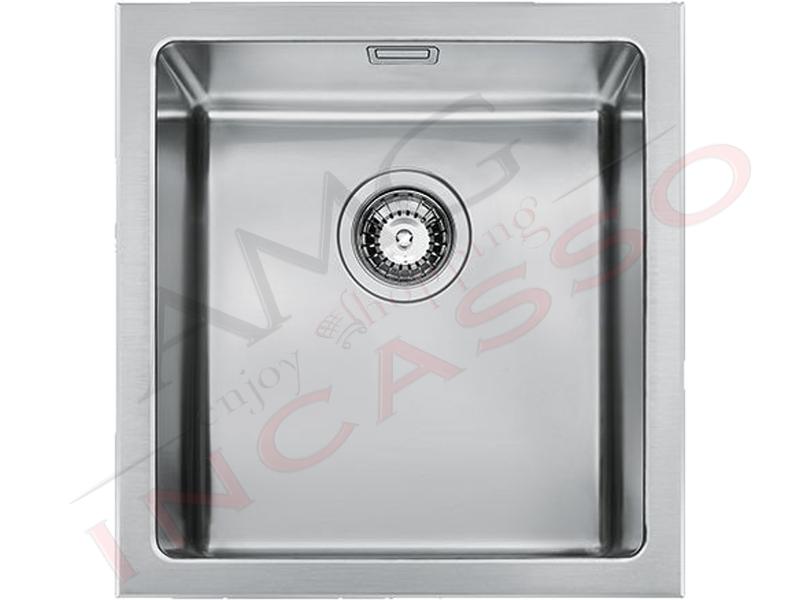 Lavello Cucina Radius R12 1 Vasca cm. 38x44 Acciaio Inox [Tripla Installazione]