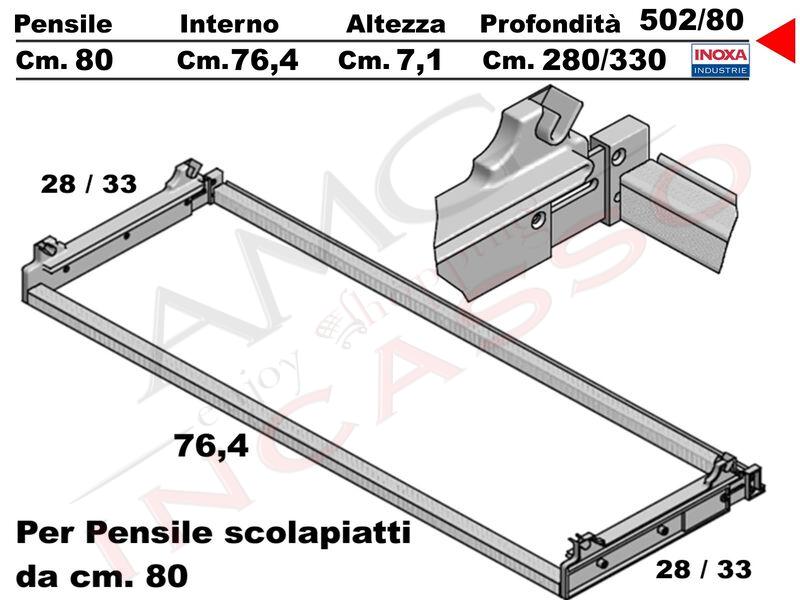 [Solo Scarico]Telaio 80 551/80AXP0 Ardesia + Copppia Staffe 901 Scolapiatti 717L-716P-701-702