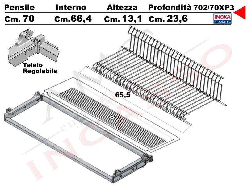 Kit Scolapiatti Vasistas Pensile 70 702/70 + Vaschetta 702 + Telaio 502