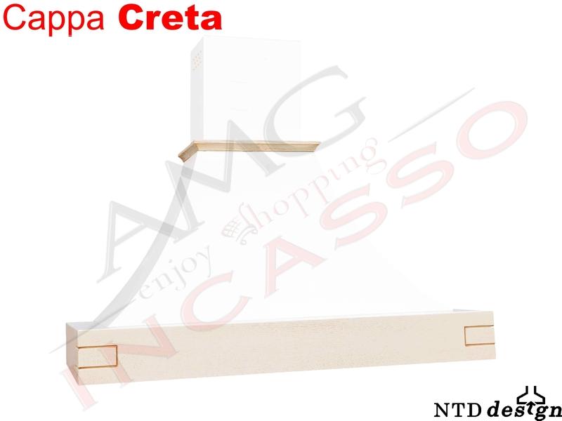 Cappa a Parete Cucina Rustica Creta Trave Lineare Legno Massello motore da 500 m³/h