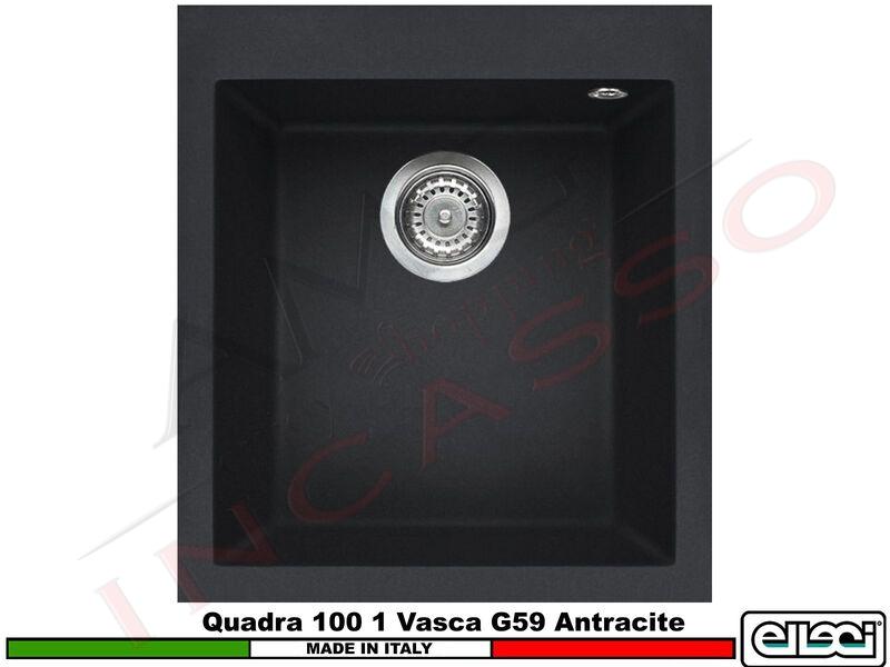 Lavello Quadra 100 41X50 1 Vasca Granitek Classic® G59 Antracite