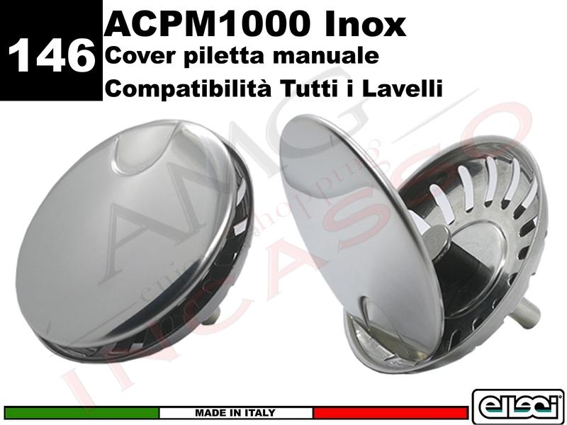 Accessorio 146 ACPM1000 Cover per Piletta Manuale da Ø 3,5" Tonda Cromo