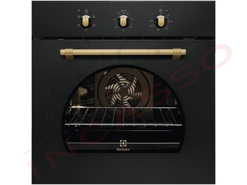 Forno Cucina Elettrico Ventilato Rustico cm.60 Nero Ghisa 5 Funzioni Classe A