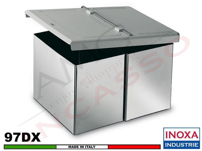 Pattumiera estraibile un secchio in acciaio inox (LxPxH 23x38x36)