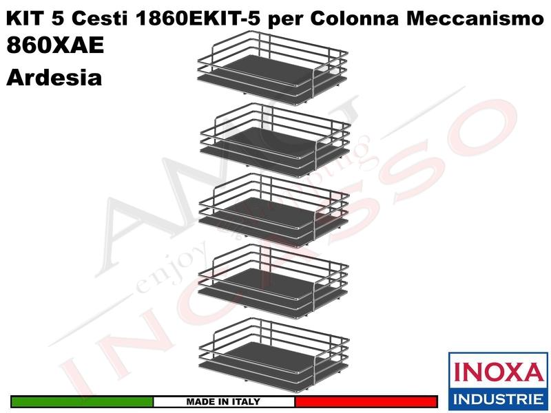 Colonna Dispensa Estraibile Reversibile ELLITE 860XBE H.120 Larg.45 Ardesia