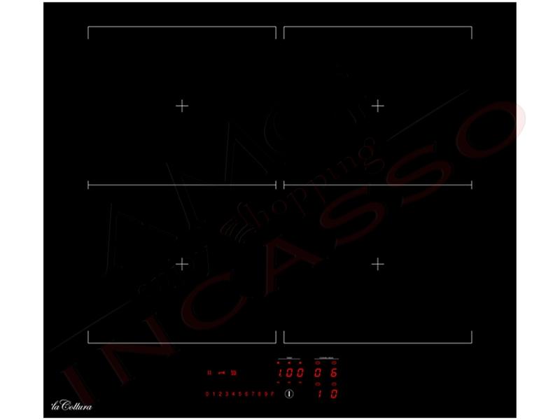 Piano Cottura Induzione cm. 60 Pure Line 4 Zone Cottura Flexi con Booster e 9 Livelli Potenza