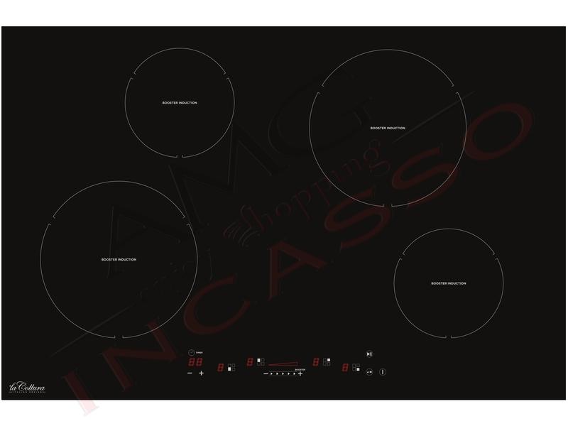 Piano Cottura Induzione cm. 77 Pure Line 4 Zone Cottura con Booster e 9 Livelli Potenza