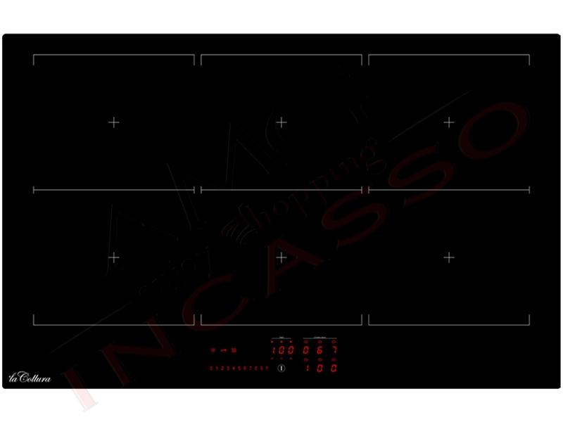 Piano Cottura Induzione cm. 80 Pure Line 6 Zone Cottura Flexi con Booster e 9 Livelli Potenza