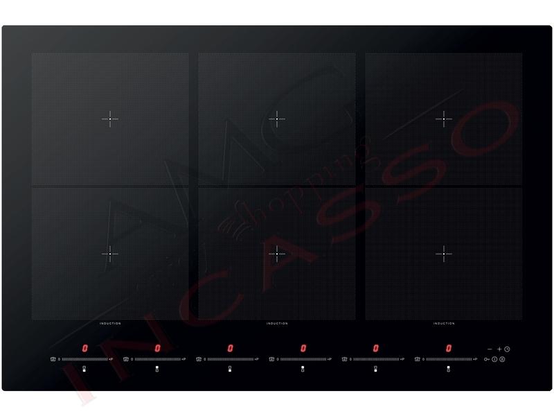 Piano Cottura Induzione cm. 77 Sleek Line 6 Zone Cottura con Booster Funzione Bridge e 9 Livelli Potenza