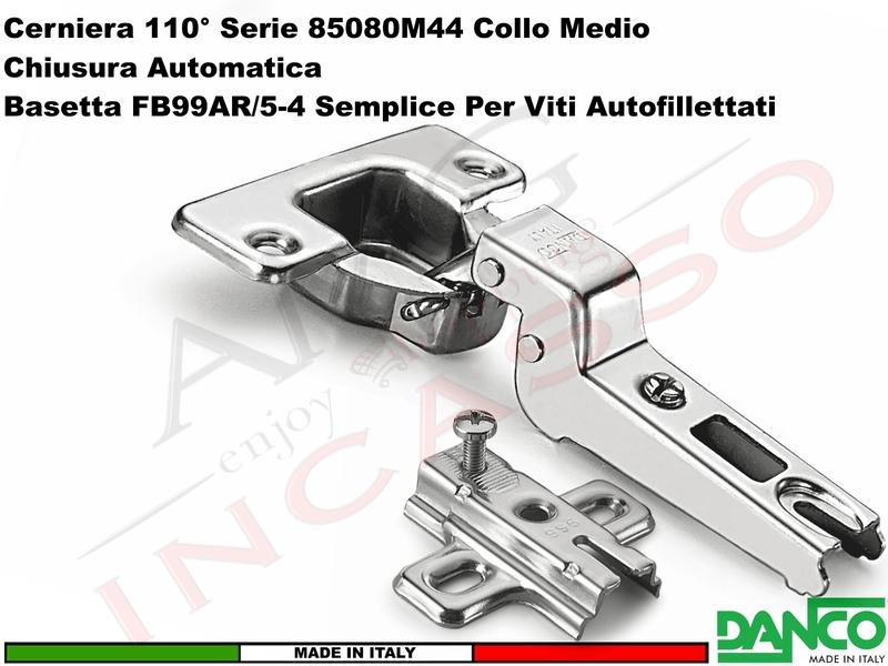 Cerniera Danco F850080M44 Automatica 110° Collo Medio + Basetta 996 Acciaio