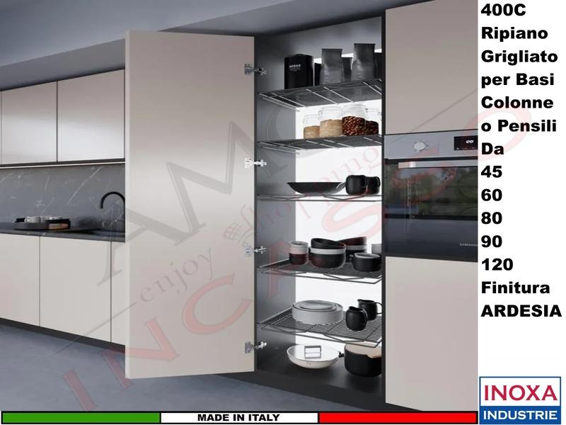 Ripiano Grigliato INOXA Serie DISPENSA Per Pensili da 45-60-80-90-120 ARDESIA