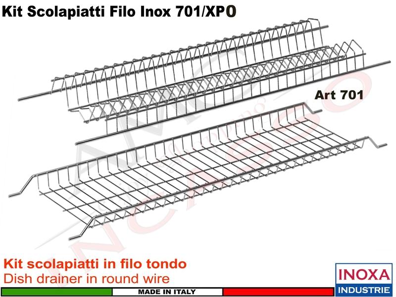 Kit Scolapiatti 76 cm acciaio inox da Incasso per Mobile Pensile cm. 80