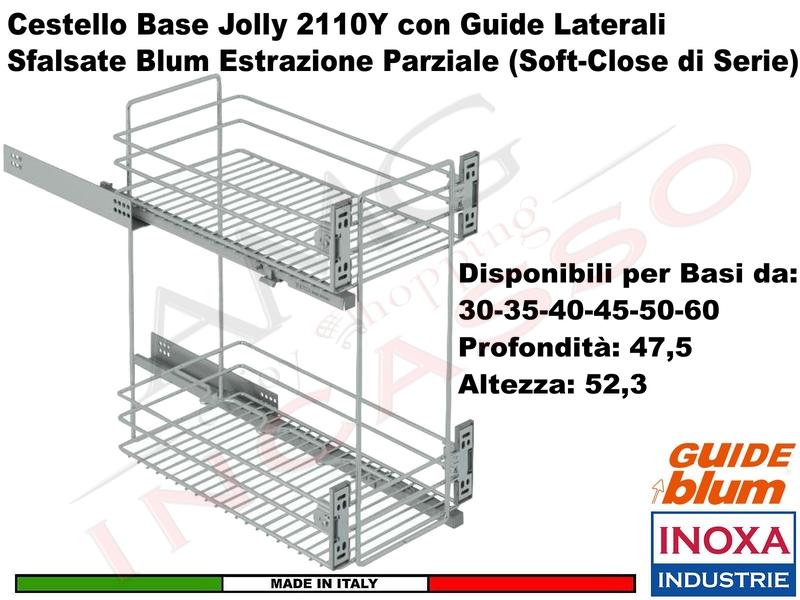 Cestello Base Estraibile Da 35 Inoxa GOLD 1102Y/35-45PC Guide HETTICH  Prof.46