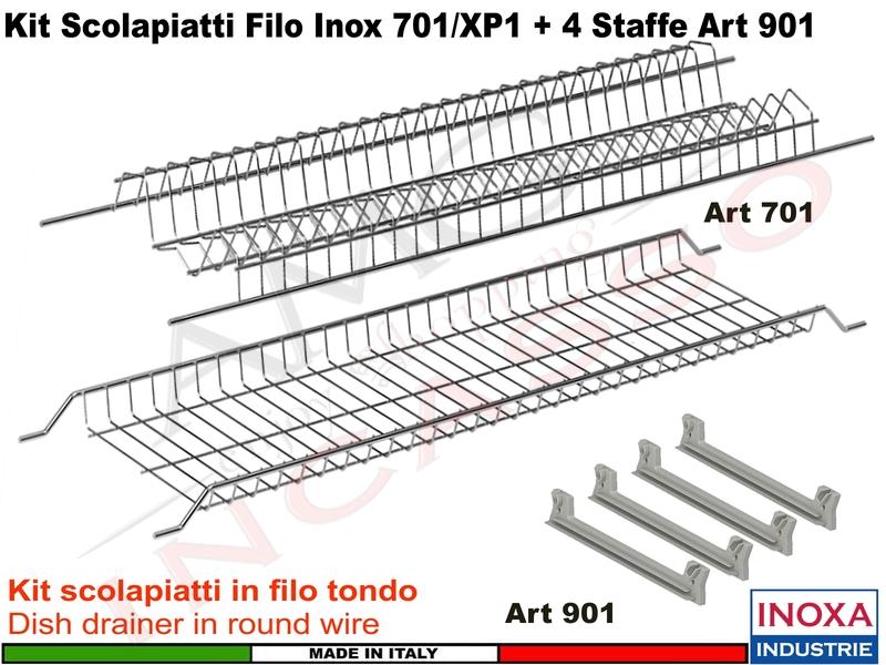 Kit Scolapiatti 701 Pensile cm.40-45-50-60-70-75-80-90 Acciaio